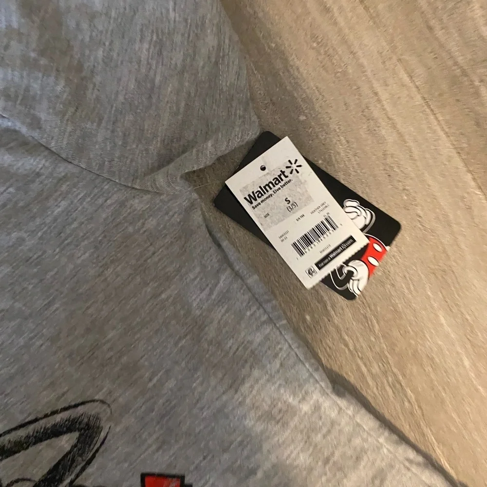 New Nwt Disney Womans Small Mickey Mouse t-shirt Top gray distressed super soft - Picture 2 of 7